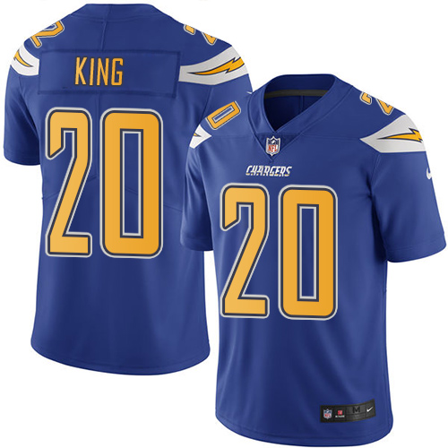 Nike Chargers #20 Desmond King Electric Blue Men's Stitched NFL Limited Rush Jersey